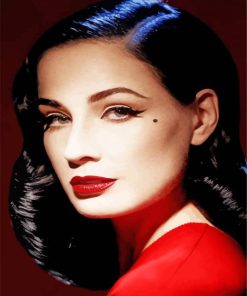 Dita Von Teese In Red Paint By Numbers