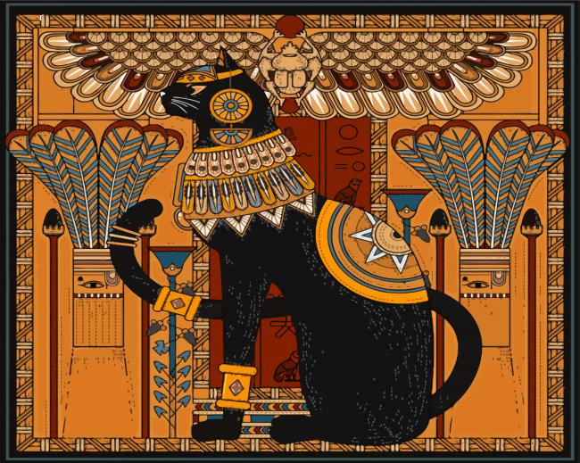 Egyptian Cat Art Paint By Numbers