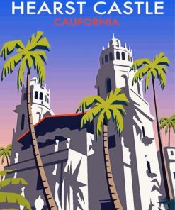 Hearst Castle Illustration Poster Paint By Numbers