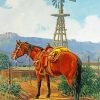 Horse And Western Windmill Paint By Numbers
