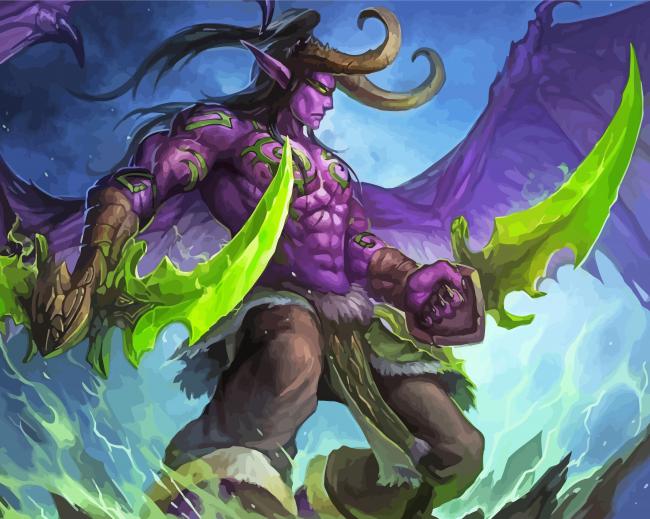 Illidan Stormrage Warcraft Game Character Paint By Numbers