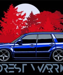 Illustration Blue Forester Car Paint By Numbers