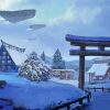 Japanese Winter Town Paint By Numbers