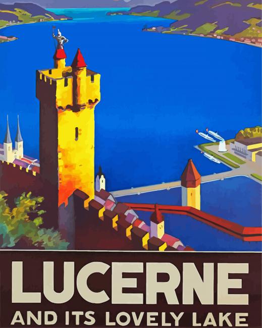 Lake Lucerne Poster Art Paint By Numbers