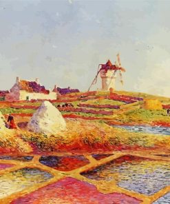 Landscapes With Mill Near The Salt Ponds By Ferdinand Du Puigaudeau Paint By Numbers