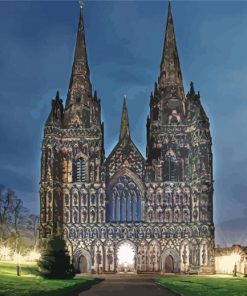 Lichfield Cathedral Night Paint By Numbers