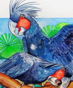 Palm Cockatoo Birds Art Paint By Numbers