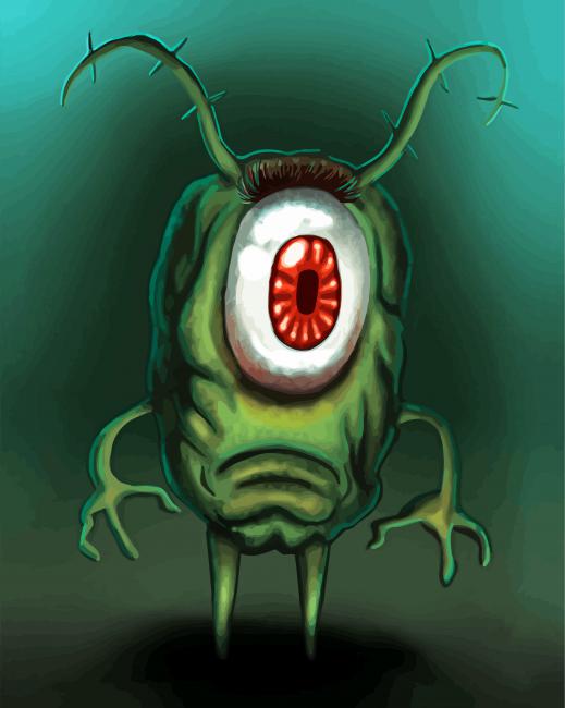 Plankton Cartoon Character Art Paint By Numbers