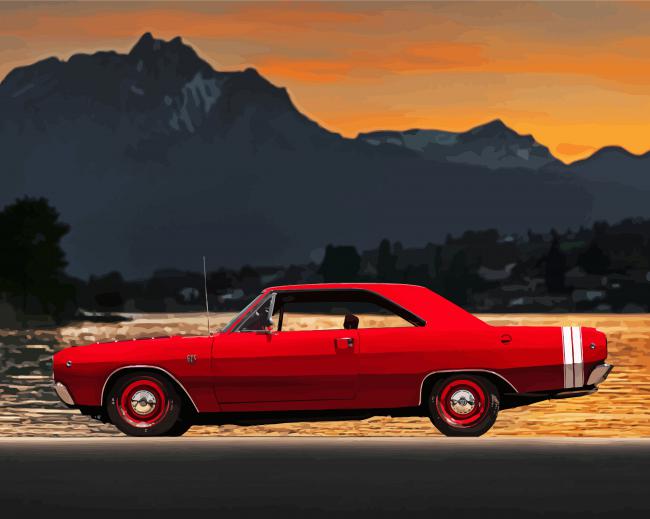 Red Dodge Dart Gts Paint By Numbers