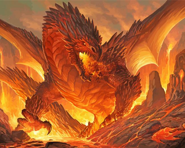 Smaug Fire Dragon Paint By Numbers