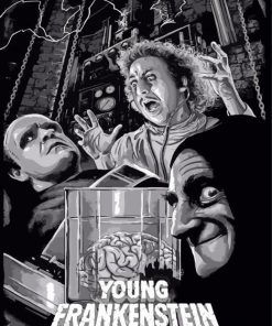Young Frankenstein Black And White Poster Paint By Numbers