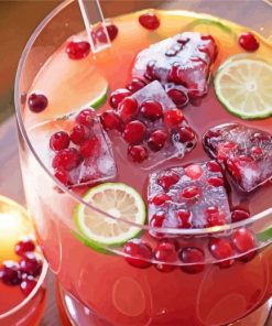 Christmas Holiday Punch Drink Paint By Numbers