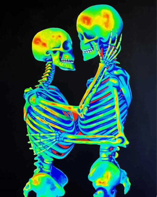 Colored Love Skeletons Art Paint By Numbers