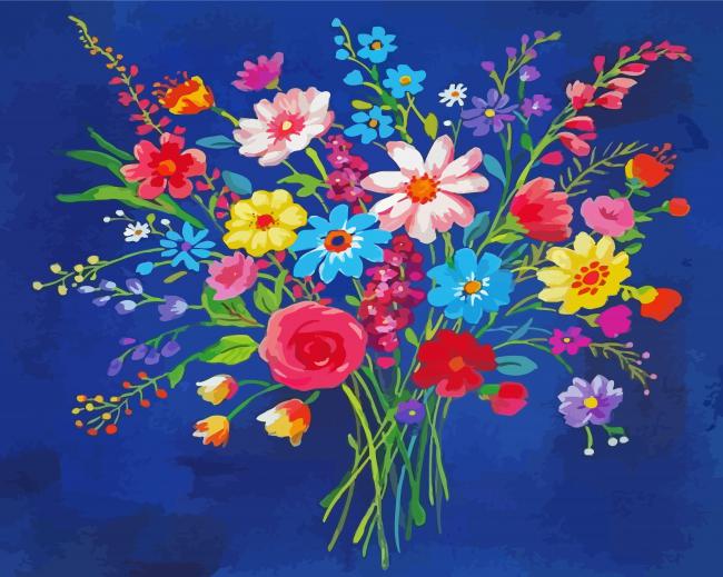 Colorful Flower Bouquet Art Paint By Numbers