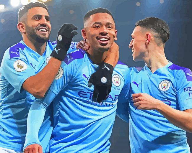 Cool Manchester City Players Paint By Numbers