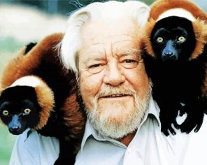 Gerald Durrell With Animals Paint By Numbers