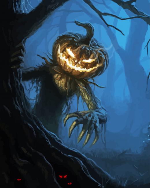 Scary Monster Halloween Night Paint By Numbers
