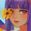 Soft Sunflower Anime Girl Paint By Numbers