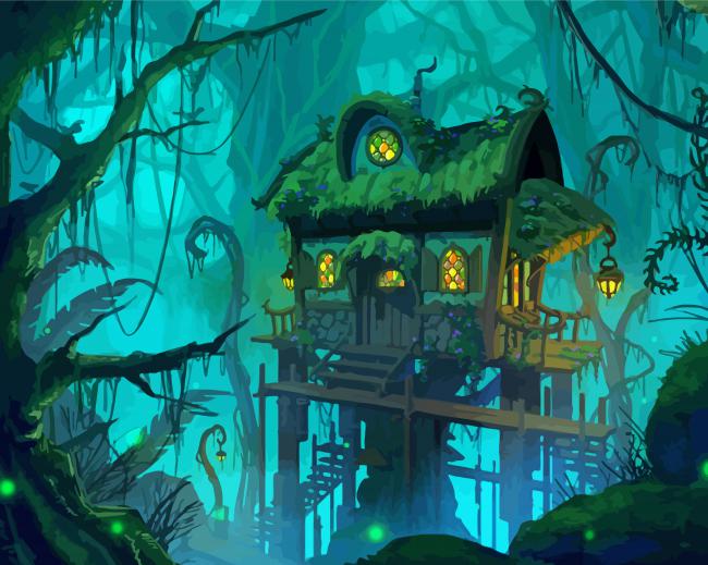 Swamp Wizards Cottage Paint By Numbers
