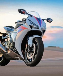 White Honda Motorcycle Paint By Numbers