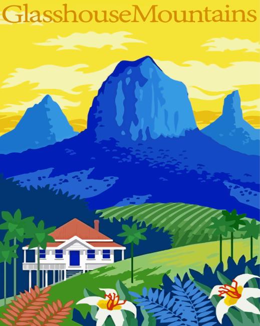 Glass House Mountains Poster Paint By Numbers